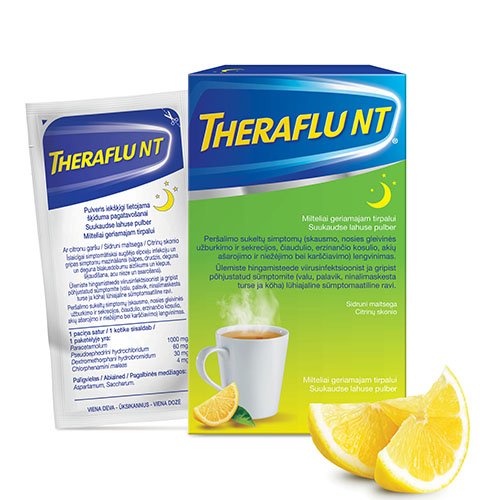 Milteliai nuo peršalimo TheraFlu NT milteliai geriamajam tirpalui, N6 | Mano Vaistinė