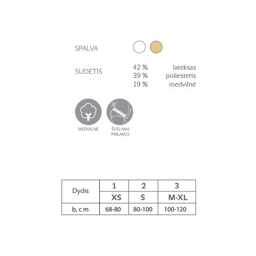 Prilaikomasis diržas nėščiosioms Prilaikantis diržas nėščiosioms, baltos spalvos, TONUS ELAST 9806 LUX GERDA, XS (68-80 cm) | Mano Vaistinė