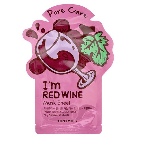 TonyMoly I'm Real Red Wine Mask Lakštinė veido kaukė su rauduonoju vynu 21g TonyMoly I'm Real Red Wine Mask Lakštinė veido kaukė su rauduonoju vynu 21g