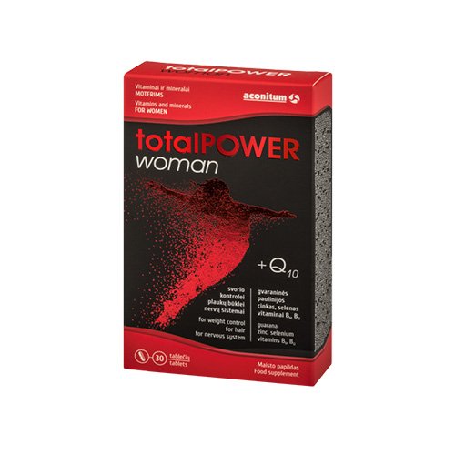 Maisto papildas moterims, multivitaminai TotalPower Woman tab.N30 | Mano Vaistinė