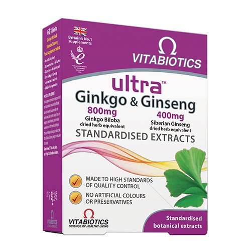 Maisto papildas energijai ULTRA Ginkgo & Ginseng, 60 tablečių | Mano Vaistinė