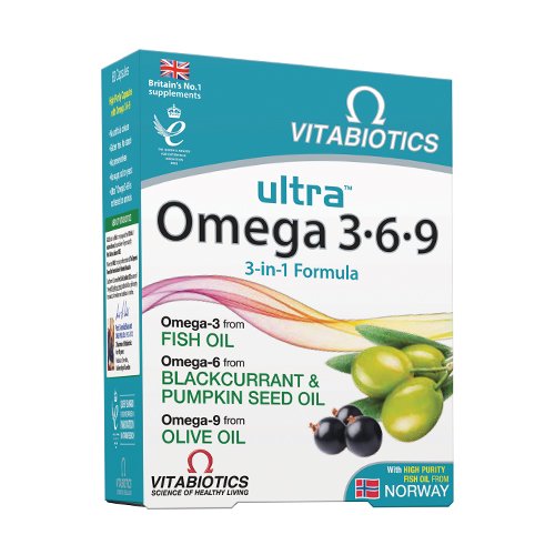 Maisto papildas, žuvų taukai Ultra Omega 3-6-9, 60 kapsulių | Mano Vaistinė