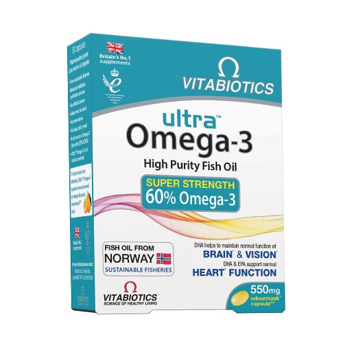 Maisto papildas, žuvų taukai Ultra Omega-3, 60 kapsulių | Mano Vaistinė