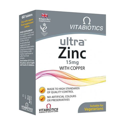 Maisto papildas imunitetui, cinko preparatas Ultra Zinc cinko tabletės su variu, N60 | Mano Vaistinė