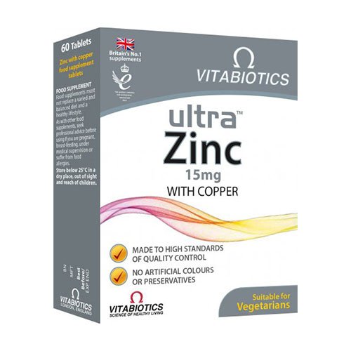 Maisto papildas imunitetui, cinko preparatas ULTRA Zinc, 60 tablečių | Mano Vaistinė