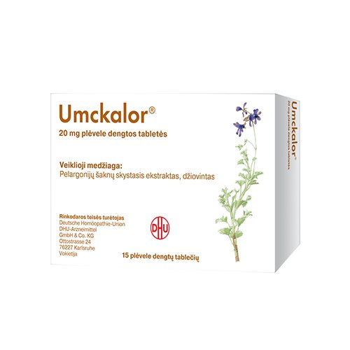Vaistai nuo kosulio Umckalor 20 mg plėvele dengtos tabletės, N15 | Mano Vaistinė