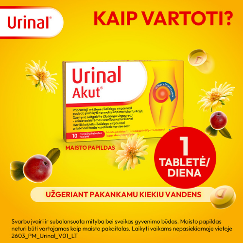 Unikalus spanguolių ekstrakto, paprastosios rykštenės ir vitamino D derinys normaliai šlapimo takų funkcijai palaikyti. Sustabdyk tai šią sekundę. Šlapimo sistemai URINAL AKUT, 10 tab. | Mano Vaistinė Unikalus spanguolių ekstrakto, paprastosios rykštenės ir vitamino D derinys normaliai šlapimo takų funkcijai palaikyti. Sustabdyk tai šią sekundę. Šlapimo sistemai URINAL AKUT, 10 tab. | Mano Vaistinė