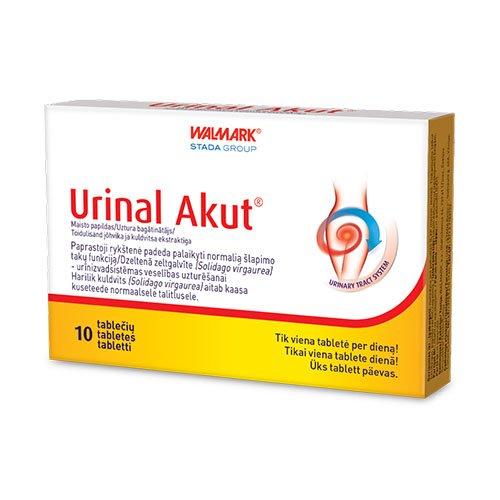 Maisto papildas šlapimo sistemai Urinal Akut tabletės, N10 | Mano Vaistinė