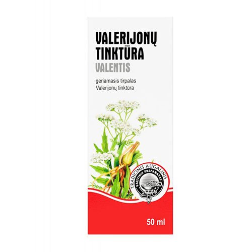 Stresą mažinantys vaistai Valerijonų tinktūra Valentis  50 ml | Mano Vaistinė