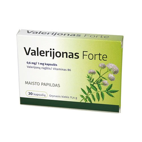 Valerijonas Forte kapsulės, N30 | Mano Vaistinė