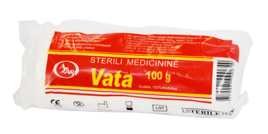 Vatos produktas Sterili vata Azas, chirurginė, ritinėlyje, 100 g | Mano Vaistinė