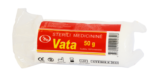 Vatos produktas Sterili vata Azas, chirurginė, ritinėlyje, 50 g | Mano Vaistinė