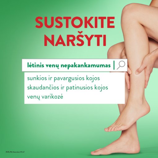 Klinikiniais tyrimais patvirtintas greitas ir efektyvus veikimas, mažinant kojų skausmą ir kitus venų nepakankamumo simptomus.  Venoruton 1000 mg  15 šnypščiančių tablečių | Mano Vaistinė
