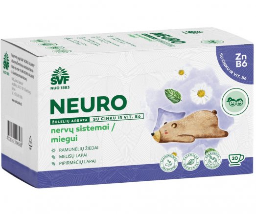 Nervų sistemai, miegui Žolelių arbata ŠVF NEURO VAIKAMS, 1,5 g, 20 vnt. | Mano Vaistinė