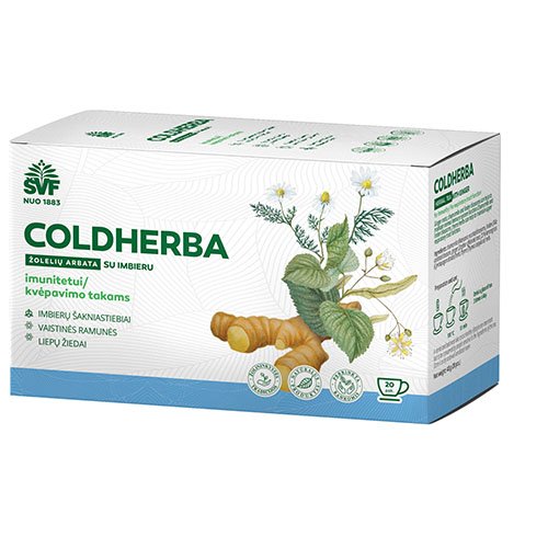 Coldherba žolelių arbata imunitetui su imbieru 2g N20 ŠVF/AC | Mano Vaistinė