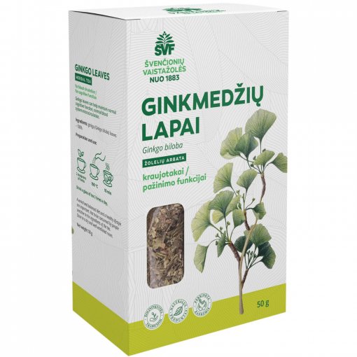 Kraujotakai, pažinimo funkcijai Žolelių arbata ŠVF GINKMEDŽIŲ LAPAI, 50 g | Mano Vaistinė