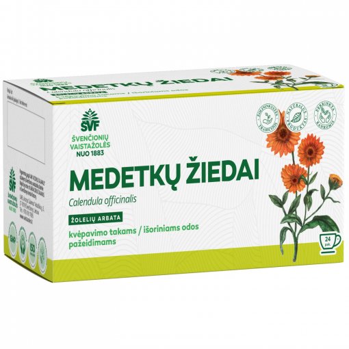 Arbatos ir vaistažolės nuo uždegimo Medetkų žiedai, žolelių arbata, 1.2 g, N24 (AC) | Mano Vaistinė