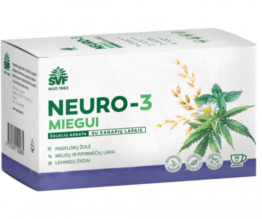 Nervų sistemai, miegui Žolelių arbata su kanapių lapais ŠVF NEURO-3, 1,5 g, 20 vnt. | Mano Vaistinė