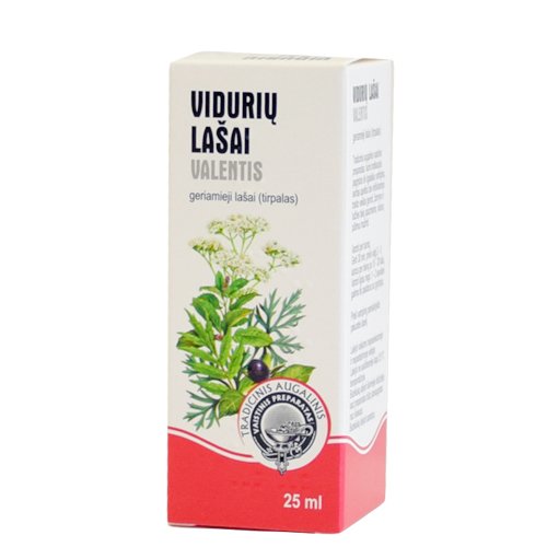 Virškinimą gerinantis vaistas Vidurių lašai VALENTIS geriamieji lašai (tirpalas), 25 ml | Mano Vaistinė