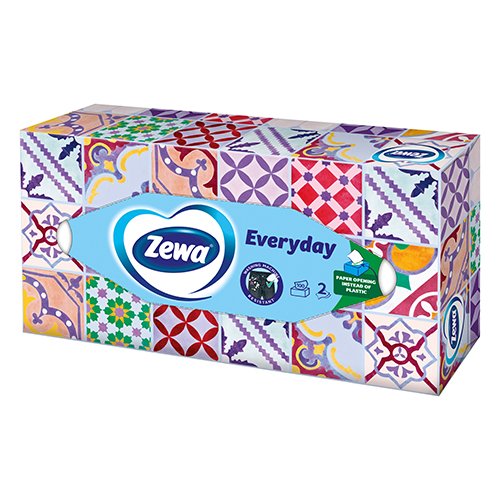 Popierinės nosinaitės ZEWA EVERYDAY, 2 sluoksniai, 100 vnt.
