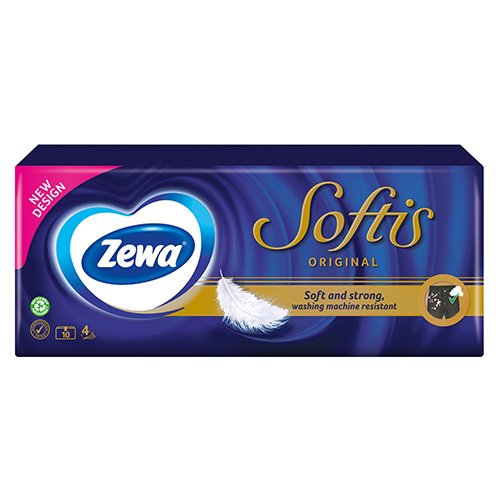 Nosinės, servetėlės Popierinės nosinaitės ZEWA SOFTIS ORIGINAL, 4 sluoksniai, 10 x 9 vnt. | Mano Vaistinė
