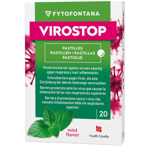 Nuo virusų mėtų skonio FYTOFONTANA VIROSTOP, 20 pastilių  | Mano Vaistinė