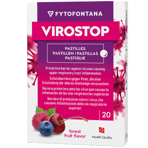 Apsauginis barjeras nuo virusų Nuo virusų miško uogų skonio FYTOFONTANA VIROSTOP, 20 pastilių | Mano Vaistinė Apsauginis barjeras nuo virusų Nuo virusų miško uogų skonio FYTOFONTANA VIROSTOP, 20 pastilių | Mano Vaistinė