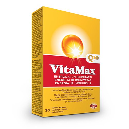 Maisto papildas energijai Vitamax Q10 kapsulės, N30 | Mano Vaistinė