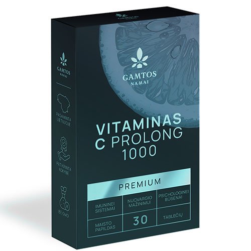 Vitaminas C Prolong 1000 Premium kapsulės N30 Vitaminas C Prolong 1000 Premium kapsulės N30
