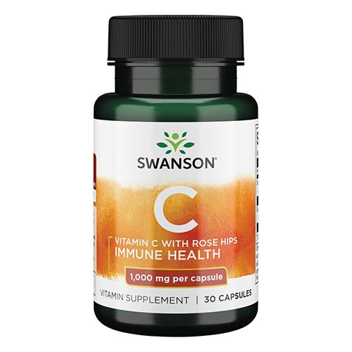 Vitamino C preparatas Vitaminas C su erškėtuogėmis SWANSON, 1000 mg, 30 kaps. | Mano Vaistinė