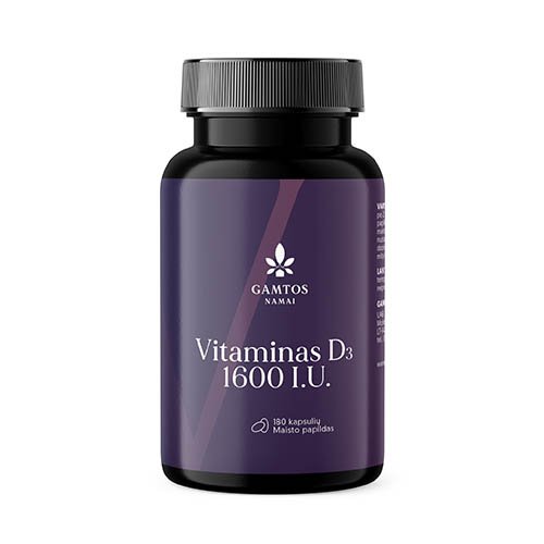 Vitaminas D3 1600 IU kapsulės N180 | Mano Vaistinė