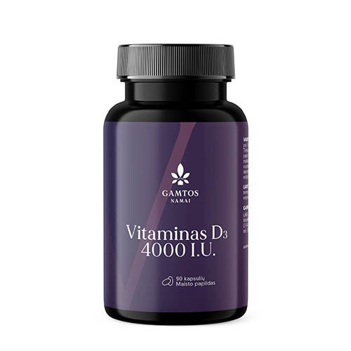 Vitaminas D3 4000 IU kapsulės N90 | Mano Vaistinė