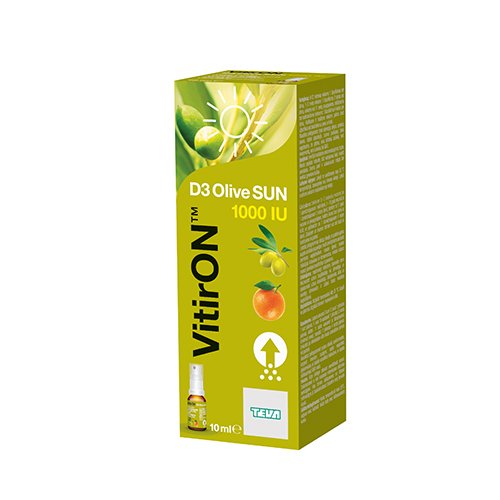 Vitaminai ir mineralai VitirON D3 Olive Sun 1000IU purškalas 10ml N1 | Mano Vaistinė