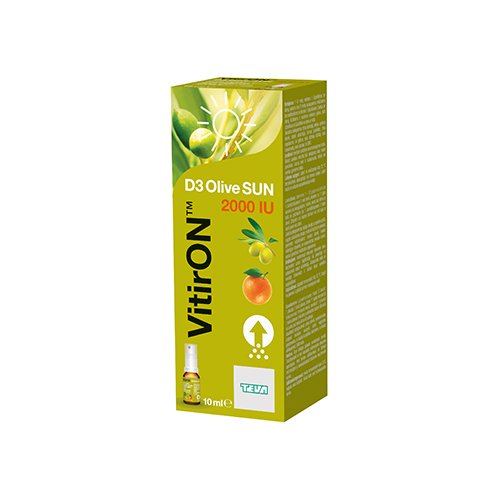 Vitaminai ir mineralai VitirON D3 Olive Sun 2000IU purškalas 10ml N1 | Mano Vaistinė
