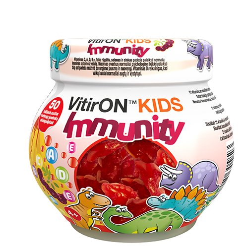Maisto papildas VitirON Kids Immunity kramtomieji guminukai N50 | Mano Vaistinė