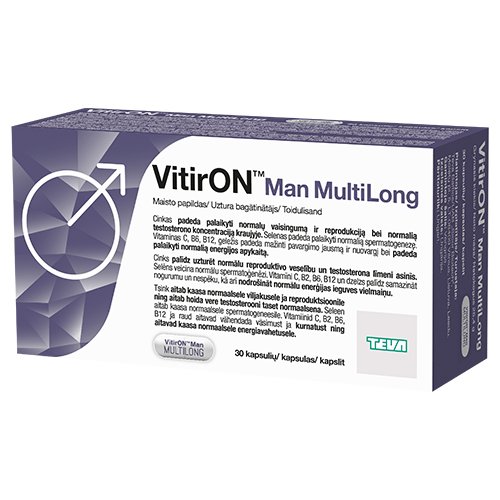 Maisto papildas vyrams Vitiron Man MultiLong kapsulės, N30 | Mano Vaistinė