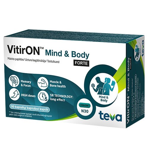 VitirON Mind&body forte kapsulės N30 | Mano Vaistinė