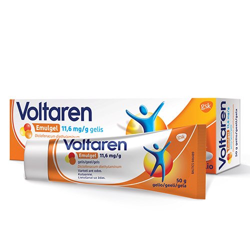 Sąnarių skausmo malšinimo priemonė Voltaren emulgel 11,6mg/g gelis 50g | Mano Vaistinė