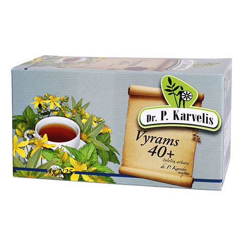 Jonažolės, lakišių žolė, dilgėlių lapai Žolelių arbata VYRAMS 40+ 1 g, 25 pak. | Mano Vaistinė