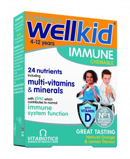 Maisto papildas, vitaminai vaikams WELLKID Immune, 30 kramtomųjų tablečių | Mano Vaistinė