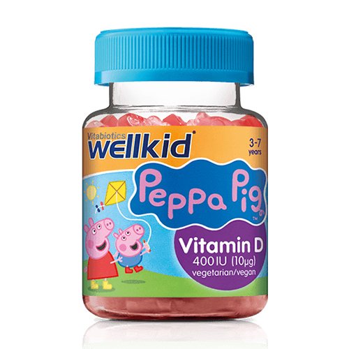WELLKID PEPPA PIG Vitamin D, 30 guminukų | Mano Vaistinė