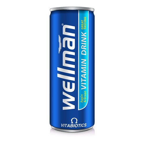 Be dirbtinių stimuliantų, subalansuotas vyrams Vitaminų gėrimas energijai WELLMAN, 250 ml | Mano Vaistinė