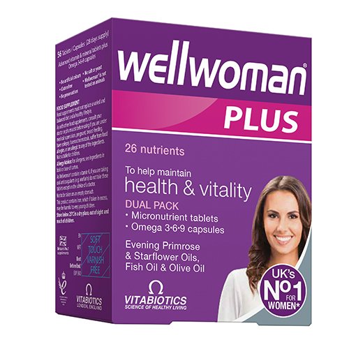 Maisto papildas moterims WELLWOMAN Plus Omega 3 6 9 , 56 kapsulės/tabletės | Mano Vaistinė
