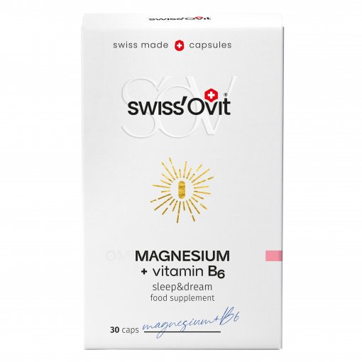 Normalią nervų sistemos veiklai, mažina nuovargį ir išsekimą Magnis ir vitaminas B6 SWISSOVIT, 30 kapsulių | Mano Vaistinė