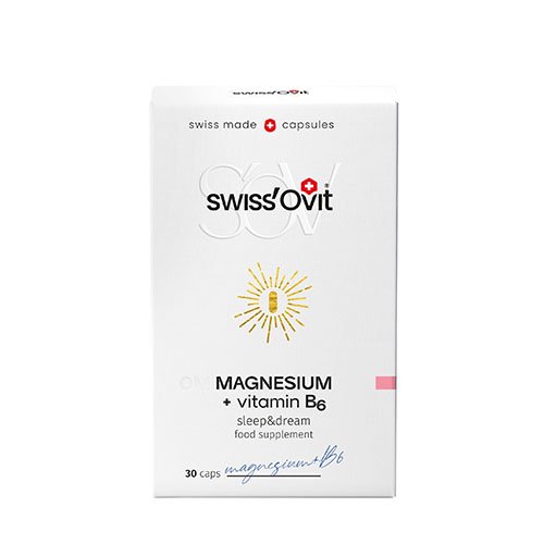 Magnis ir vitaminas B6 SWISSOVIT, 30 kapsulių | Mano Vaistinė