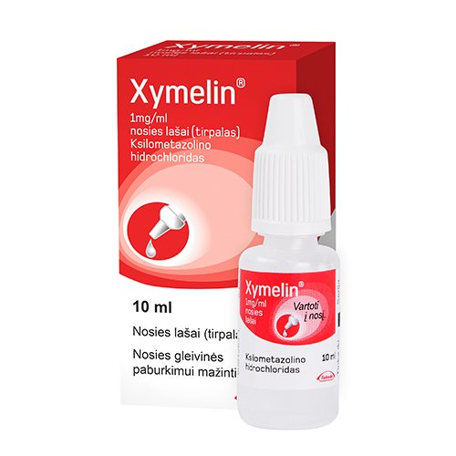 Vaistas nosiai Xymelin 1 mg/ml nosies lašai, 10 ml | Mano Vaistinė