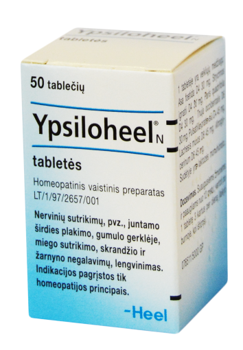 Homeopatinis vaistas Ypsiloheel N tabletės nerviniams sutrikimams, N50 | Mano Vaistinė