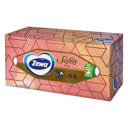 Vienkartinės nosinaitės Popierinės nosinaitės ZEWA SOFTIS, 4 sluoksniai, 80 vnt. | Mano Vaistinė