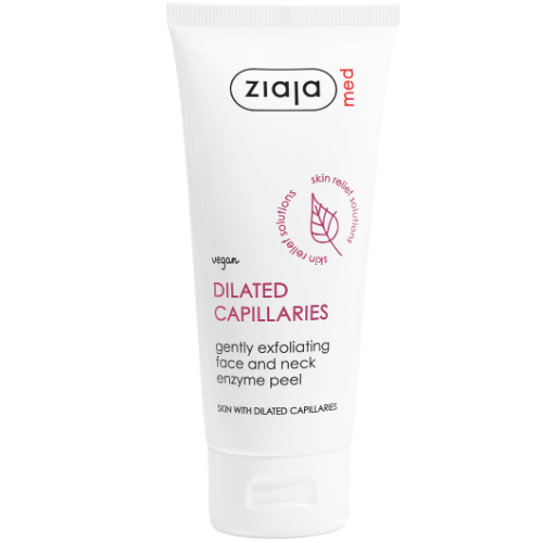Švelniai šveičia ir aktyviai drėkina Veido ir kaklo šveitiklis ZIAJA MED DILATED CAPILLARIES 75 ml | Mano Vaistinė