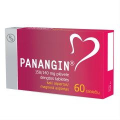 Panangin 158mg+140mg plėvele dengtos tabletės N60